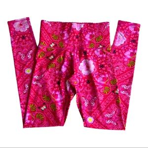 Carbon 38 NWT Terez Pink Bandana Super-High Duo Knit Legging XS